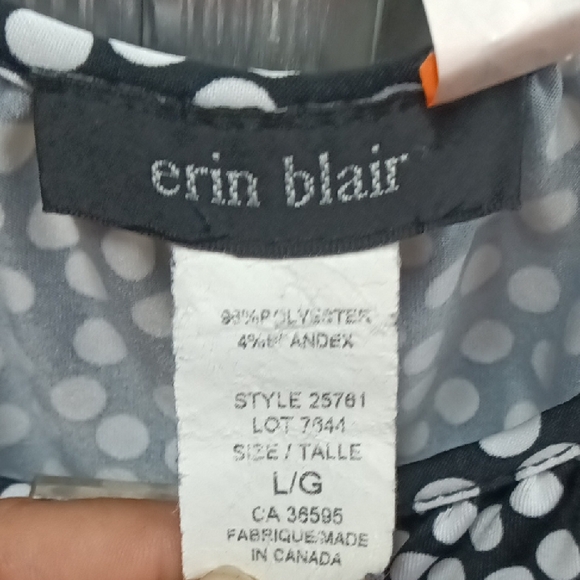 Anne Klein Polka Dot Women's Blouse - Black and White - Picture 2 of 4